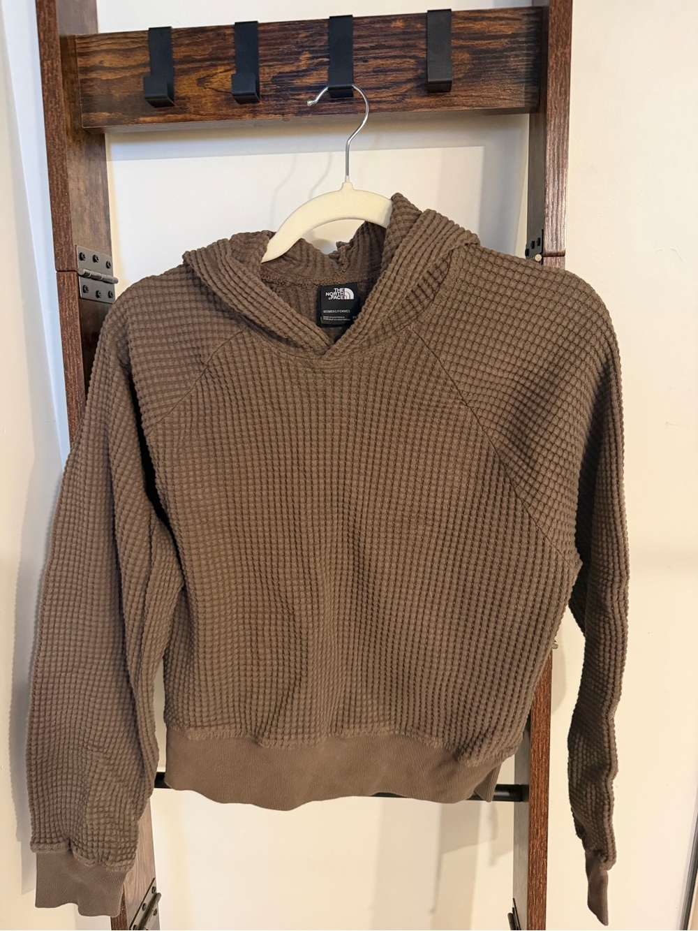 The North Face Women’s Brown Waffle-Knit Hoodie Sweater